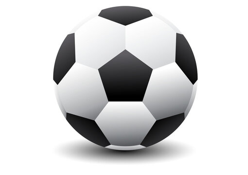 Classical soccer ball isolaed on white.Vector graphic style.