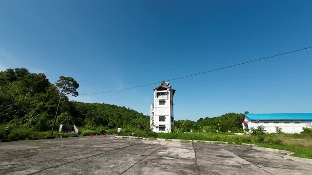this is a white tower building that stands tall at the Aceh Jaya Terminal