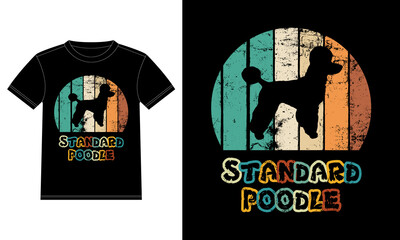 Funny Standard Poodle Vintage Retro Sunset Silhouette Gifts Dog Lover Dog Owner Essential T-Shirt
