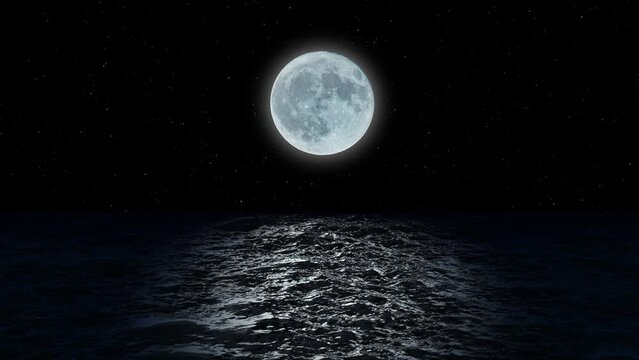 full moon over the sea