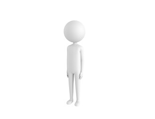 Stick Man character standing in 3d rendering.