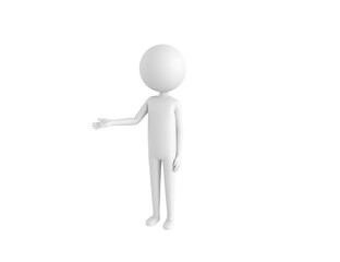 Stick Man character introducing in 3d rendering.