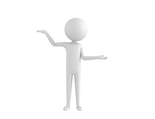 Stick Man character choosing between two alternatives in 3d rendering.