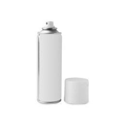 Spray can mockup isolated on white background with clipping path.