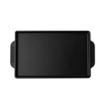 Iron cast grill pan isolated on white background with clipping path.