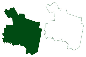 Gomez Farias municipality (Free and Sovereign State of Chihuahua, Mexico, United Mexican States) map vector illustration, scribble sketch Gómez Farías map