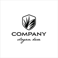 Lawn company logo with elegant design style