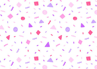 手描きの幾何学パターン ピンク