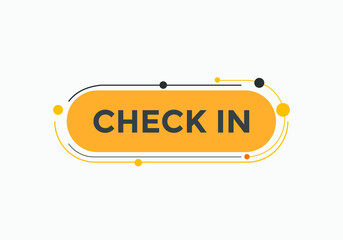 Check in text symbol. Check in text web template Vector Illustration.
