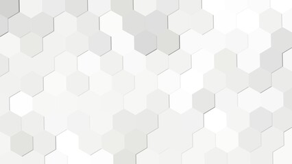 Abstract white pixelate crystalized honeycomb background. Aesthetic low poly hexagon background	