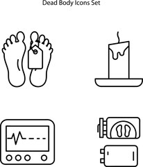 dead body icon isolated on white background. dead body icon thin line outline linear dead body symbol for logo, web, app, UI. dead body icon simple sign. 