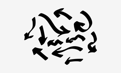 Abstract Set Arrow Shape Vector Sign