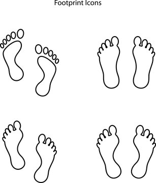 human footprint icon isolated on white background. footprint symbol. barefoot step mark sign.
