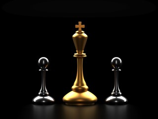 Chess king business concept, leader and success