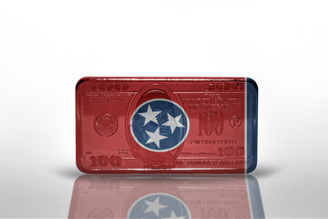 flag of tennessee state on the dollar money banknote on the white background .