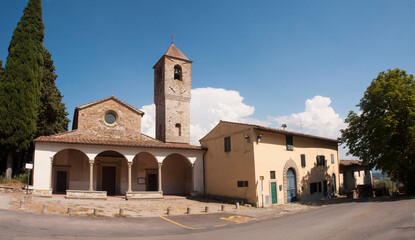Italia, Toscana, Sesto Fiorentino, la chiesa di Cercina. - obrazy, fototapety, plakaty