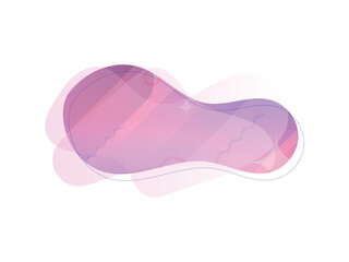 Vector purple abstract flowing shape, isolated banner for website or background. Liquid design element.