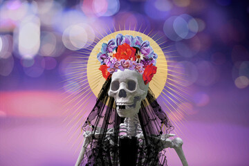 Stylization of Santa Muerte - Holy Death - modern religious cult.