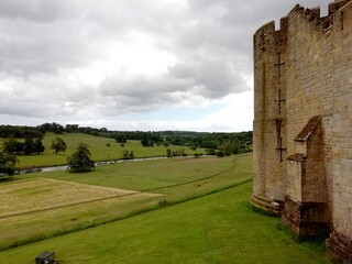 Alnwick Castle, United Kingdom, England, Medieval castle,  detail of Alnwick Castle, gardens