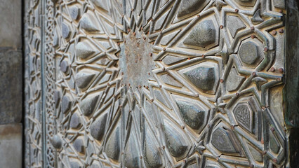 Cairo-Egypt Sep 01, 2020: Vantage gate for a Mosque Located in Old Cairo Area form 1275-1303