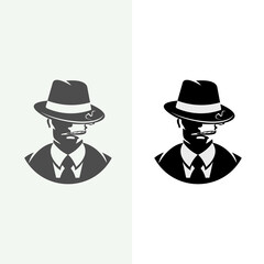 Spy vector isolated flat illustration. detective icon isolated on white background