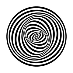 Abstract Geometric Circle Op Art Pattern. Whirl Torsion Illusion.
