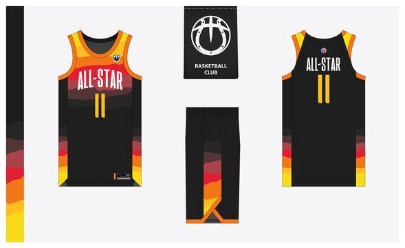 Premium Vector  Basketball jersey pattern design template black