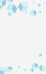 White Cube Background Transparent Vector. Box Style Template. Grey Block Structure Card. Light Illustration. Monochrome Empty Square.