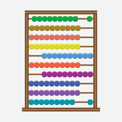 Abacus with rainbow colored beads.