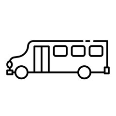 dashed outline drawn school bus icon element