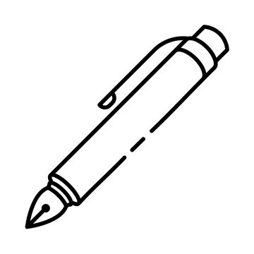 recommend clip art: dashed outline drawn fountain pen icon element