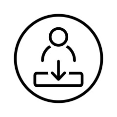 Black line icon for Log in