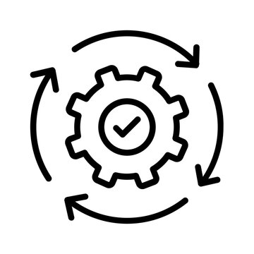 Black line icon for Progess
