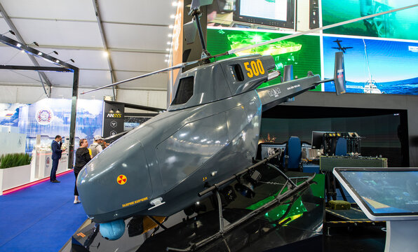 August 30, 2019, Moscow region, Russia. Unmanned aerial vehicle of the helicopter type BVS VT 500.