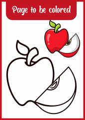 coloring book for kids. Apple