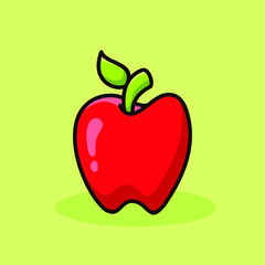 Apple fruit illustration. Vector cartoon fresh