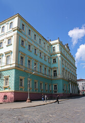 Fototapeta na wymiar Historical building in the Old Town of Chernivtsi, Ukraine