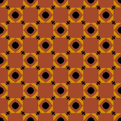 geometric pattern in orange, gold and black with tile included