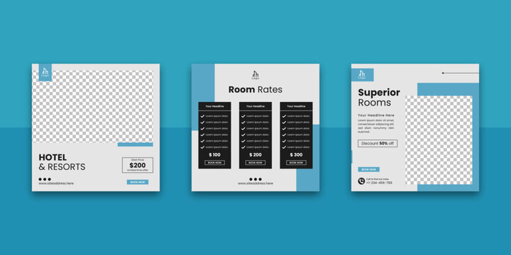 Hotel & Resort Social Media Post Template