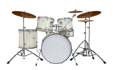 Drum kit with drums and cymbal - obrazy, fototapety, plakaty
