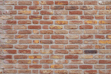Obraz premium Red brown brick background, Abstract geometric pattern texture, Brick block texture, Outdoor building wall, Can be used as background for display or montage products.