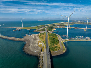 An Artificial Island in the Netherlands Neeltje Jans Aerial View - obrazy, fototapety, plakaty