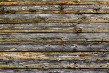 Wooden planks background. Wooden ceiling of farmer's house.