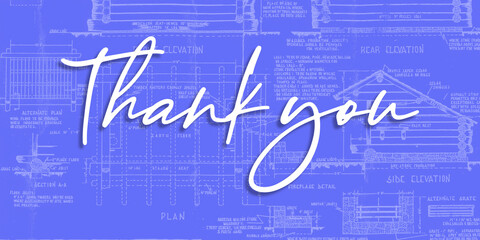 Obraz premium Thank You Card. Hand Written Lettering for Title, Heading, Photo Overlay, Wedding Invitation, Thank You Message.