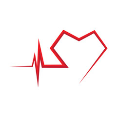 Heart beat line vector