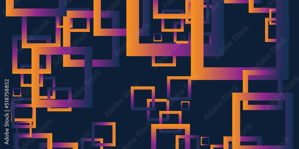 Poster dark abstract geometric background design, many colorful random, placed overlapping rectangular fram