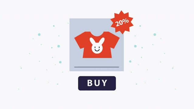 buy button ecommerce market animation