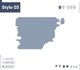 Obraz premium Chubut, Argentina - map isolated on white background. Outline map. Vector map. Shape map.