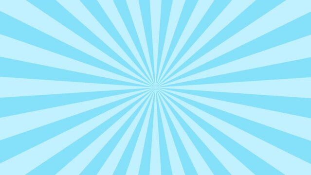 Abstract blue lagoon rays background. Sunburst graphic design. 2D animation