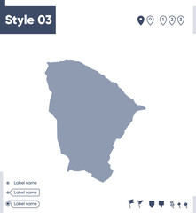 Obraz premium Ceara, Brazil - map isolated on white background. Outline map. Vector map. Shape map.
